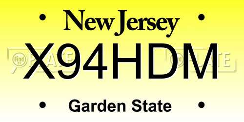 X94HDM New Jersey License Plate