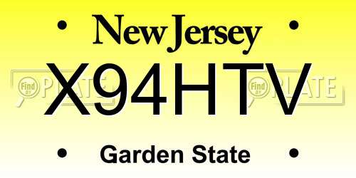 X94HTV New Jersey License Plate