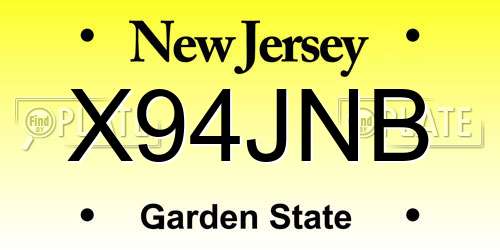 X94JNB New Jersey License Plate