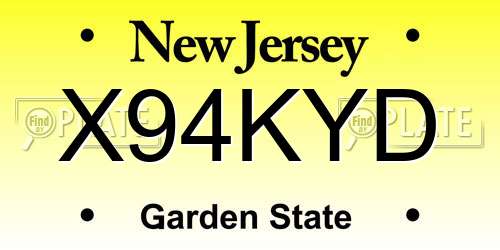 X94KYD New Jersey License Plate
