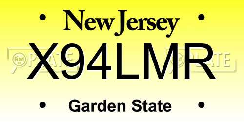 X94LMR New Jersey License Plate