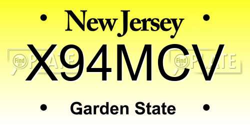 X94MCV New Jersey License Plate