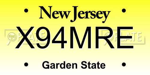 X94MRE New Jersey License Plate