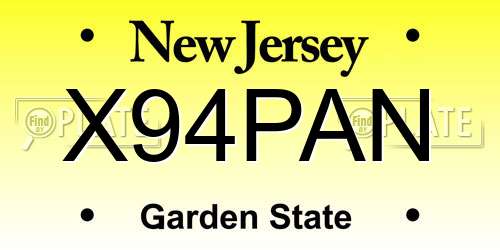 X94PAN New Jersey License Plate