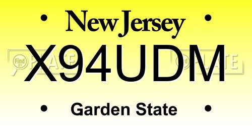 X94UDM New Jersey License Plate