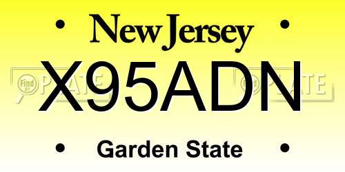 X95ADN New Jersey License Plate
