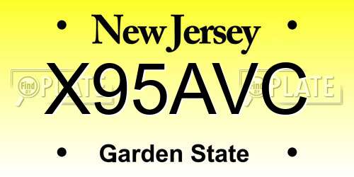 X95AVC New Jersey License Plate