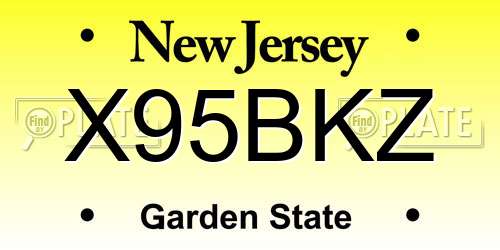 X95BKZ New Jersey License Plate