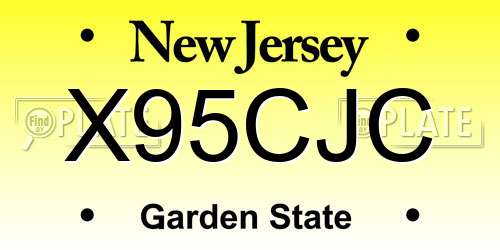 X95CJC New Jersey License Plate