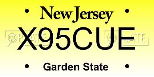 X95CUE New Jersey License Plate