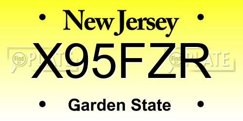 X95FZR New Jersey License Plate