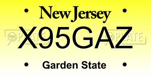 X95GAZ New Jersey License Plate
