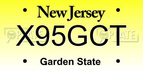 X95GCT New Jersey License Plate