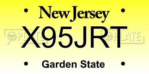 X95JRT New Jersey License Plate