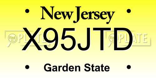 X95JTD New Jersey License Plate