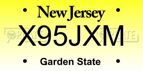 X95JXM New Jersey License Plate
