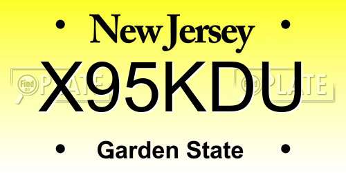 X95KDU New Jersey License Plate