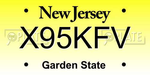 X95KFV New Jersey License Plate