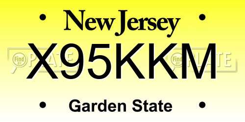 X95KKM New Jersey License Plate