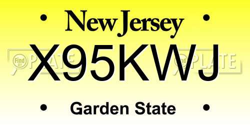 X95KWJ New Jersey License Plate