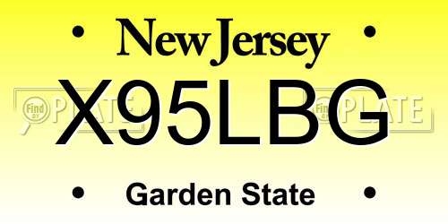 X95LBG New Jersey License Plate