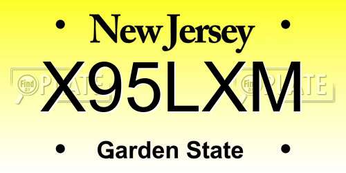 X95LXM New Jersey License Plate