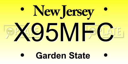 X95MFC New Jersey License Plate