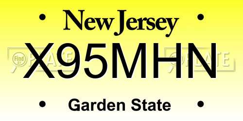 X95MHN New Jersey License Plate