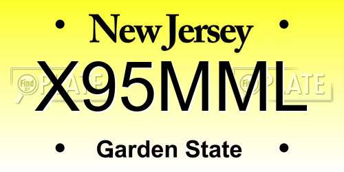 X95MML New Jersey License Plate