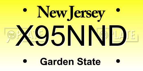 X95NND New Jersey License Plate