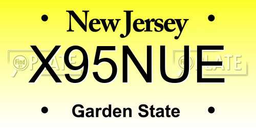 X95NUE New Jersey License Plate