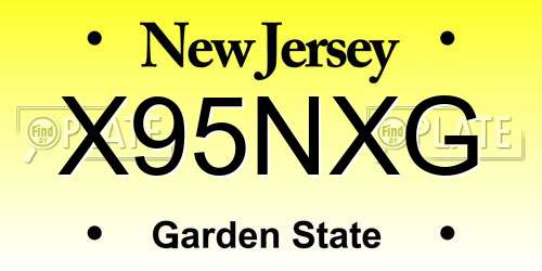 X95NXG New Jersey License Plate