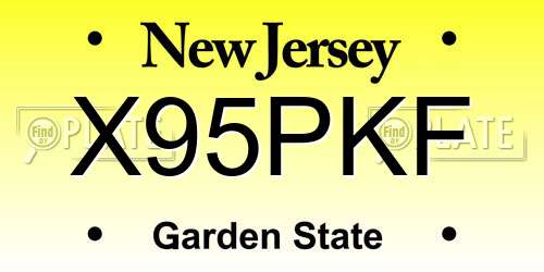 X95PKF New Jersey License Plate