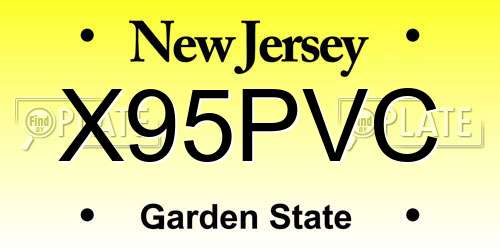 X95PVC New Jersey License Plate