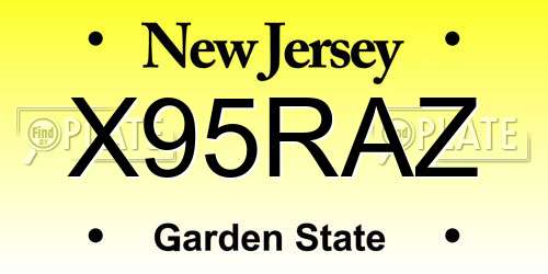X95RAZ New Jersey License Plate