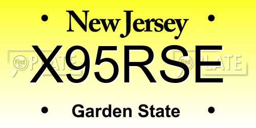 X95RSE New Jersey License Plate