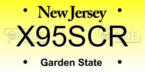 X95SCR New Jersey License Plate