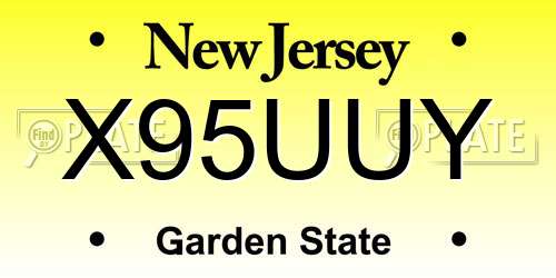 X95UUY New Jersey License Plate