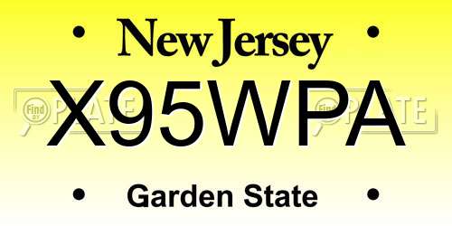 X95WPA New Jersey License Plate