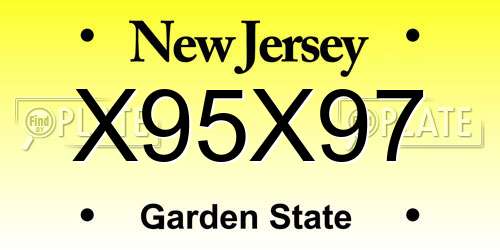 X95X97 New Jersey License Plate