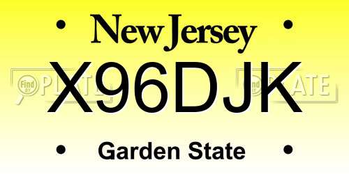 X96DJK New Jersey License Plate