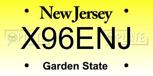 X96ENJ New Jersey License Plate