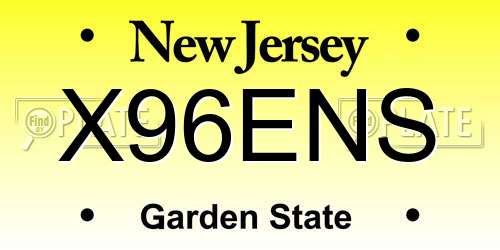 X96ENS New Jersey License Plate