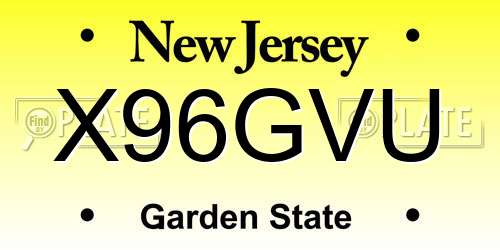 X96GVU New Jersey License Plate