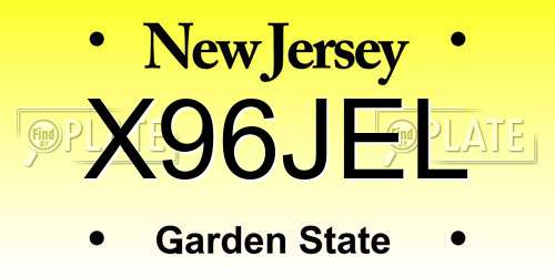 X96JEL New Jersey License Plate