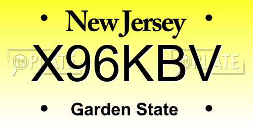 X96KBV New Jersey License Plate