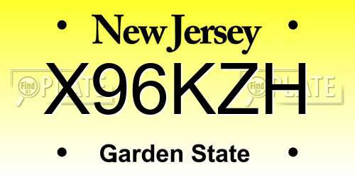 X96KZH New Jersey License Plate