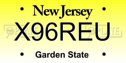 X96REU New Jersey License Plate