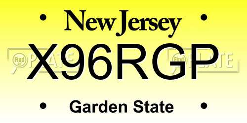 X96RGP New Jersey License Plate