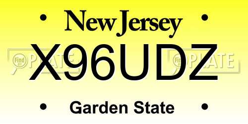 X96UDZ New Jersey License Plate
